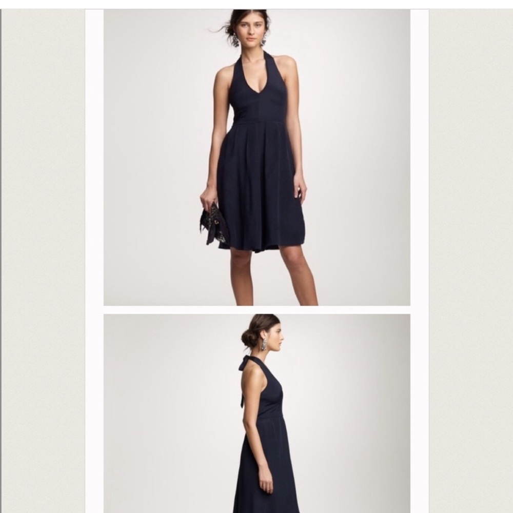 J. Crew silk tricotine halter dress in light pewter